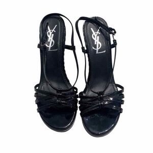 Yves Saint Laurent Glossy Black Women's Sandals
